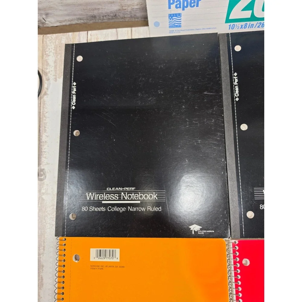 Mead Norcom Stuart Hall Notebook Bundle College Wide Ruled Paper Lot 8ct READ